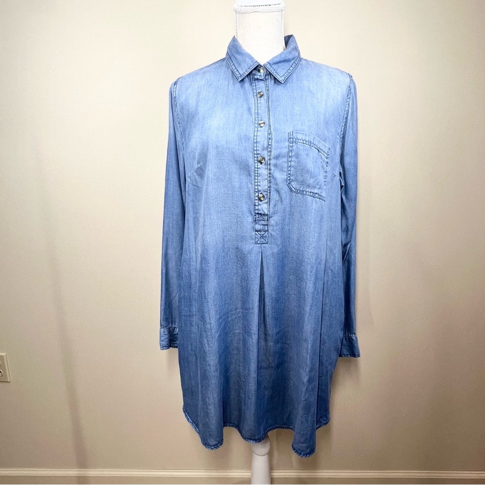 Easel Chambray Shirt Dress Medium